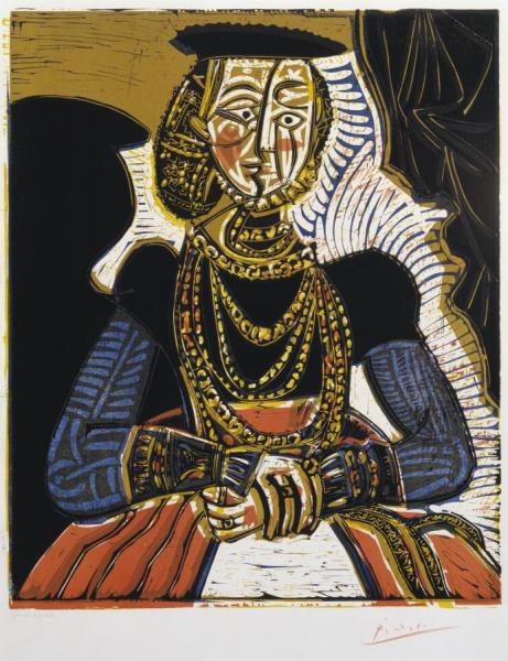 Portrait Of A Woman After Cranach The Younger,1958 by Pablo Picasso