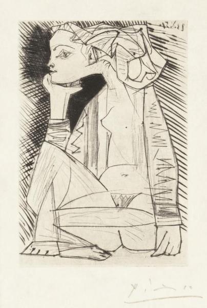 Seated Girl, Frontispiece To Recordant El Doctor Reventos by Pablo Picasso
