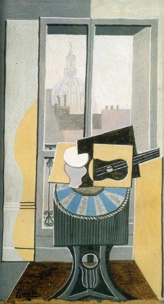 Still Life In Front Of A Window Overlooking The Eglise St. Augustin by Pablo Picasso