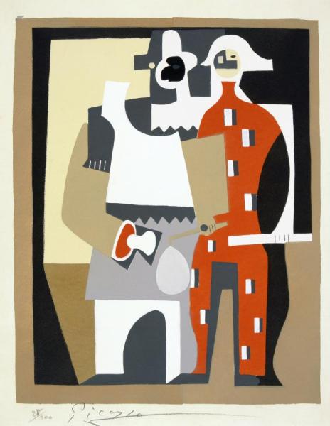Untitled (pierrot And Harlequin) by Pablo Picasso