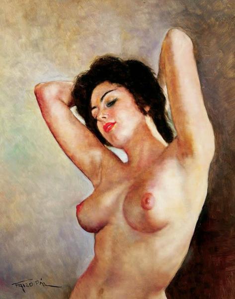 Female Nude by Pál Fried Oil Painting Reproductions