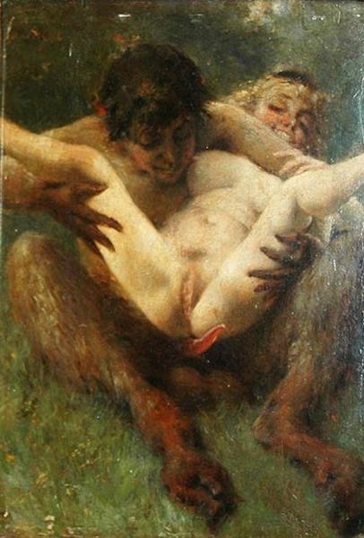 Faun And Nymph by Pal Szinyei-merse