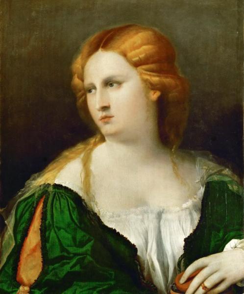 Young Woman In Green Dress by Palma Vecchio