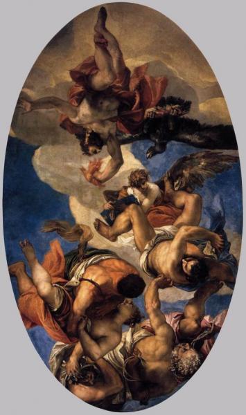 Jupiter Hurling Thunderbolts At The Vices by Paolo Veronese
