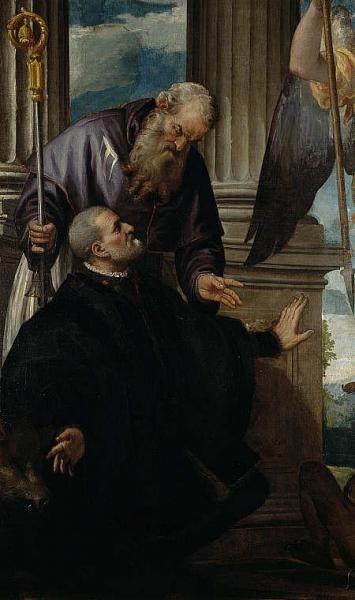 Saint Anthony Abbot As Patron Of A Kneeling Donor by Paolo Veronese