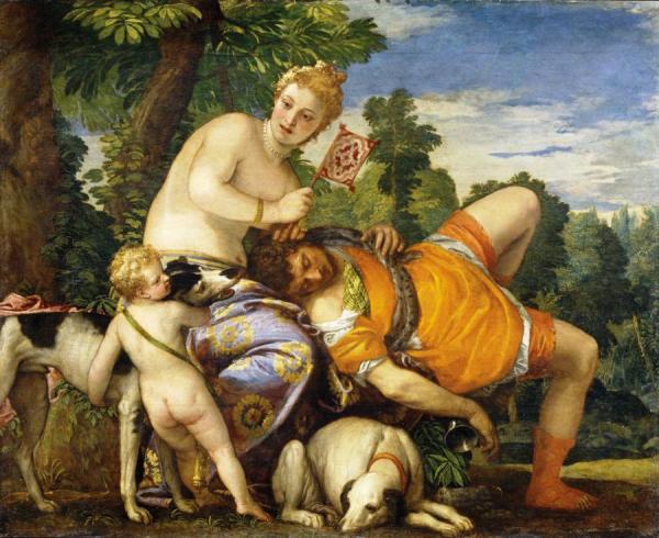 Venus And Adonis by Paolo Veronese