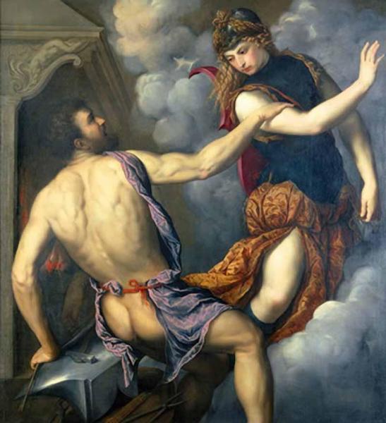 Athena Scorning The Advances Of Hephaestus by Paris Bordone