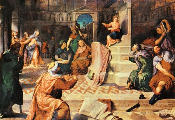 Paris Bordone Christ Disputing In The Temple