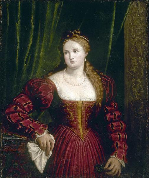 Paris Bordone Portrait Of A Woman Holding A Handkerchief