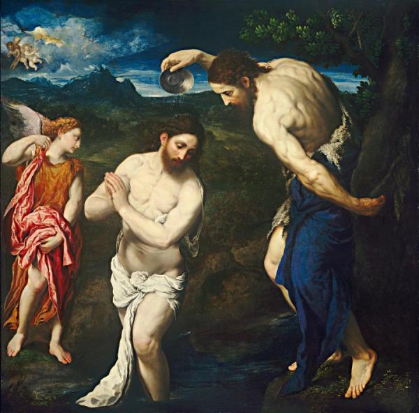 The Baptism Of Christ by Paris Bordone