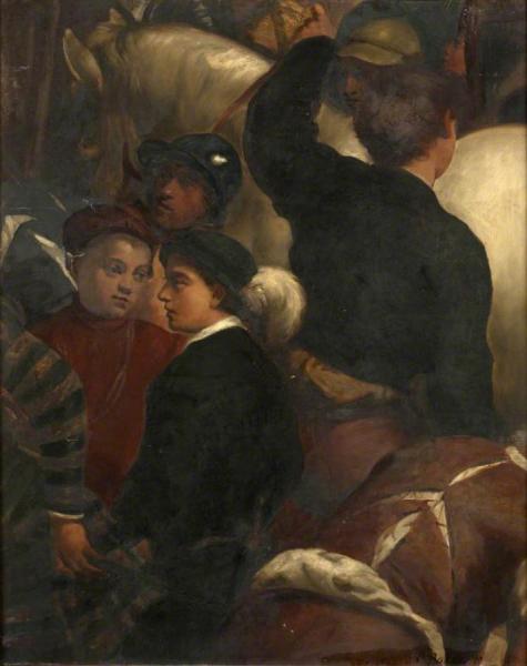 A Group Of Soldiers With A Grey Horse (after Bassano) by Patrick William Adam