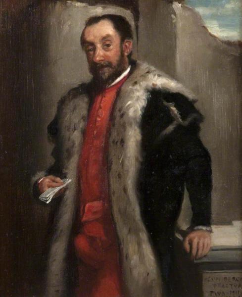 Portrait Of A Nobleman Holding A Letter (after Giovanni Battista Moroni) by Patrick William Adam Oil Painting Reproductions