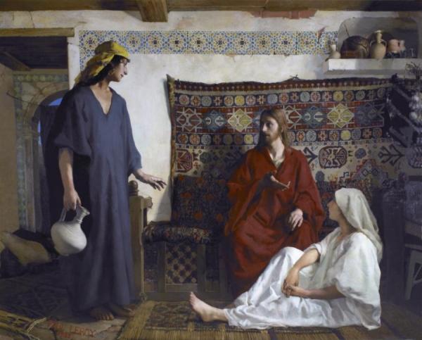 Jésus Chez Marthe Et Marie by Paul-alexandre-alfred Leroy