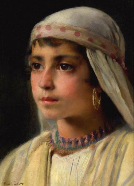 Portrait Of A Young Girl by Paul-alexandre-alfred Leroy