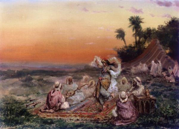 Dance At Sunset In A Bedouin Camp by Paul B. Pascal