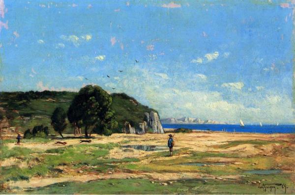Hunters Near The Coast Of Marseille by Paul-camille Guigou