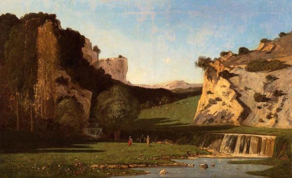 River Valley At Lourmarin by Paul-camille Guigou
