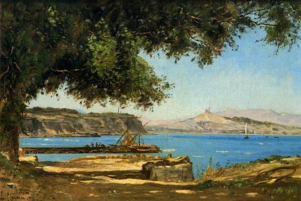 Tamaris By The Sea At Saint-andre Near Marseille by Paul-camille Guigou
