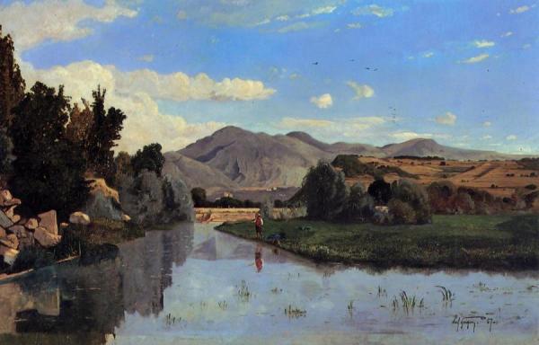 The Aiguebrun River At Lourmarin by Paul-camille Guigou