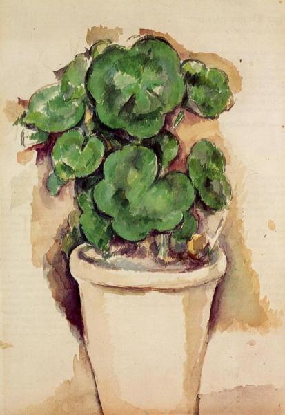 A Pot Of Geraniums by Paul Cezanne