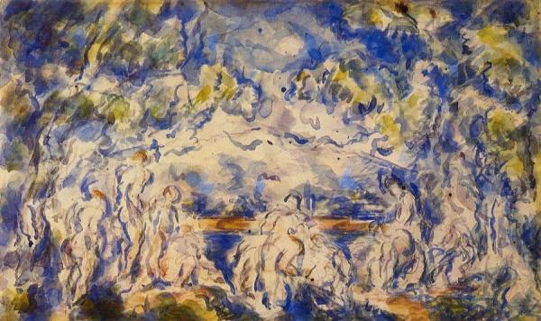 Bathers, Mont-sainte-victoire In The Background by Paul Cezanne Oil Painting Reproductions