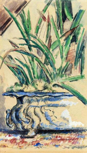 Blue Flowerpot by Paul Cezanne