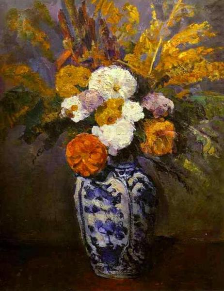 Dahlias by Paul Cezanne Oil Painting Reproductions