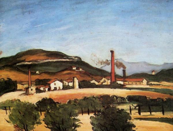 Factories Near Mont De Cengle by Paul Cezanne Oil Painting Reproductions