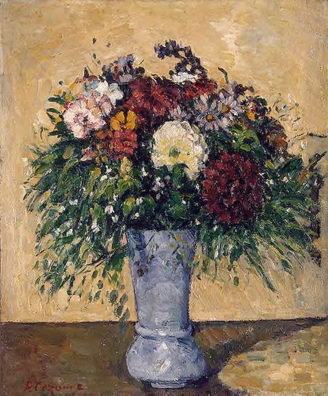 Flowers In A Blue Vase by Paul Cezanne