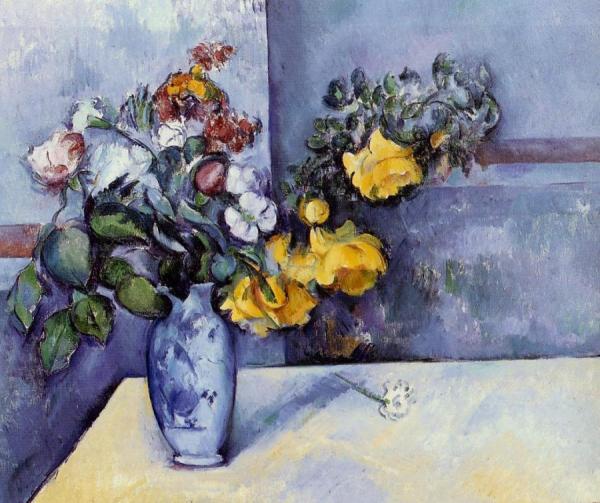 Flowers In A Vase by Paul Cezanne