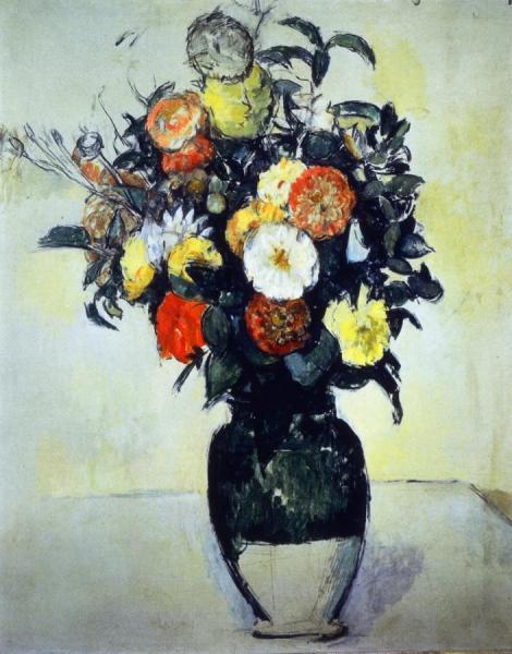 Flowers In An Olive Jar by Paul Cezanne