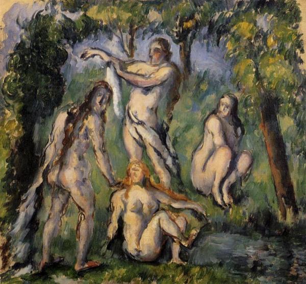 Four Bathers by Paul Cezanne Oil Painting Reproductions