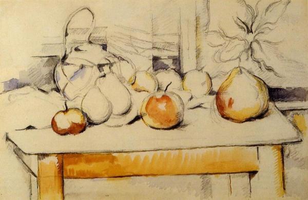 Ginger Jar And Fruit On A Table by Paul Cezanne