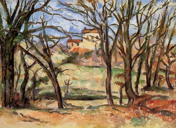 House Behind Trees On The Road To Tholonet by Paul Cezanne