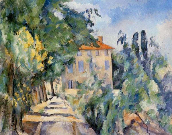 House With Red Roof by Paul Cezanne