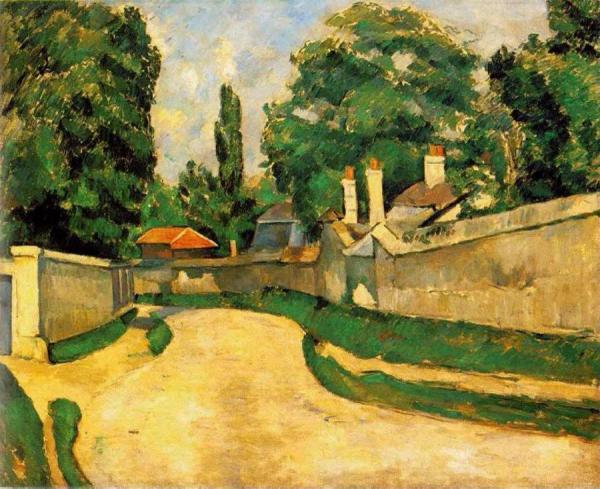 Houses Along A Road by Paul Cezanne