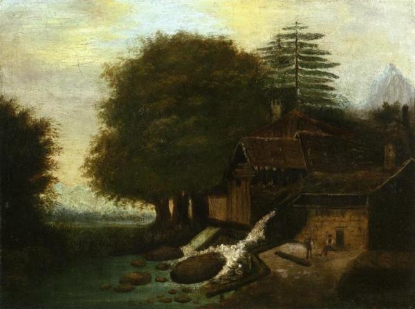 Landscape With Mill by Paul Cezanne