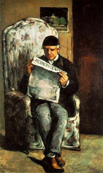 Louis-auguste Cezanne, Father Of The Artist, Reading 'l'evenement' by Paul Cezanne Oil Painting Reproductions