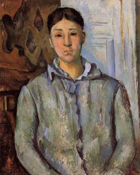 Madame Cezanne In Blue by Paul Cezanne Oil Painting Reproductions