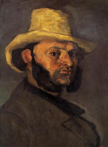 Man In A Straw Hat by Paul Cezanne Oil Painting Reproductions