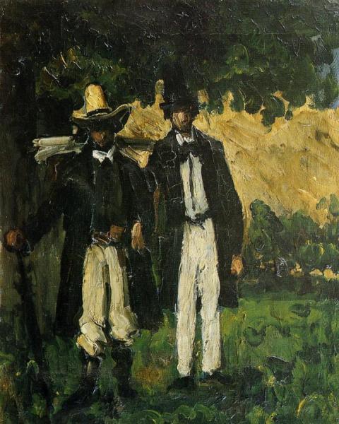 Marion And Valabregue Setting Out For Motif by Paul Cezanne Oil Painting Reproductions