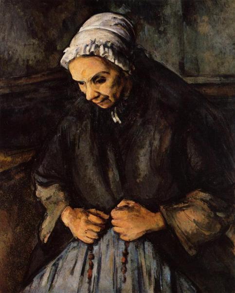 Old Woman With A Rosary by Paul Cezanne Oil Painting Reproductions