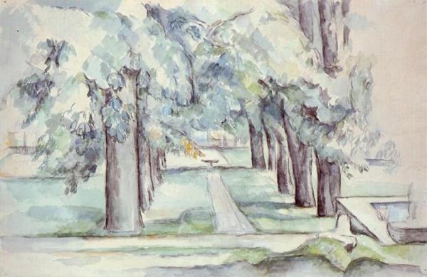 Pool And Lane Of Chestnut Trees At Jas De Bouffan by Paul Cezanne