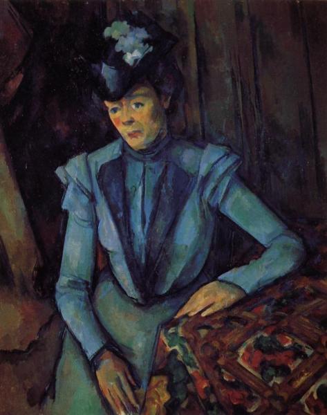 Seated Woman In Blue by Paul Cezanne