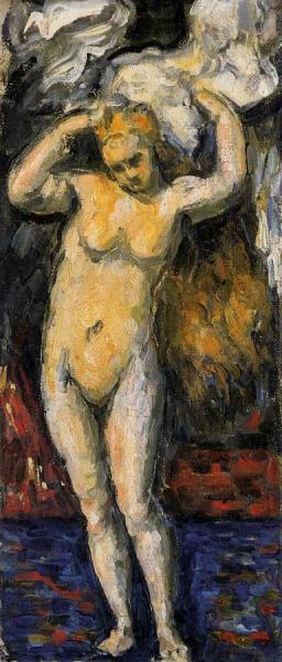 Standing Bather, Drying Her Hair by Paul Cezanne