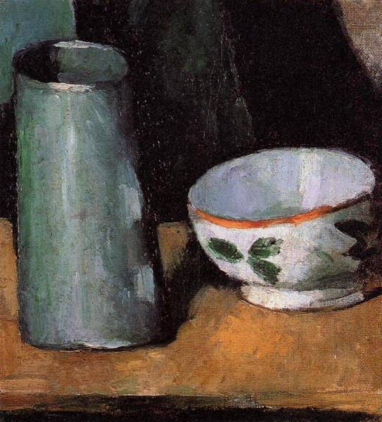 Still Life, Bowl And Milk Jug by Paul Cezanne Oil Painting Reproductions