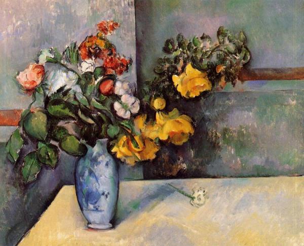 Still Life - Flowers In A Vase by Paul Cezanne