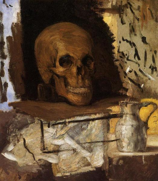 Still Life: Skull And Waterjug by Paul Cezanne