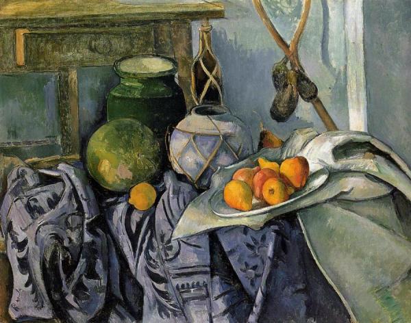 Still Life With A Ginger Jar And Eggplants by Paul Cezanne Oil Painting Reproductions