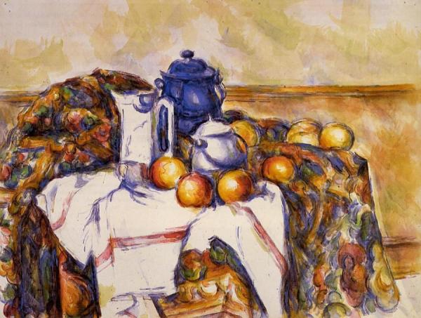 Still Life With Blue Pot by Paul Cezanne